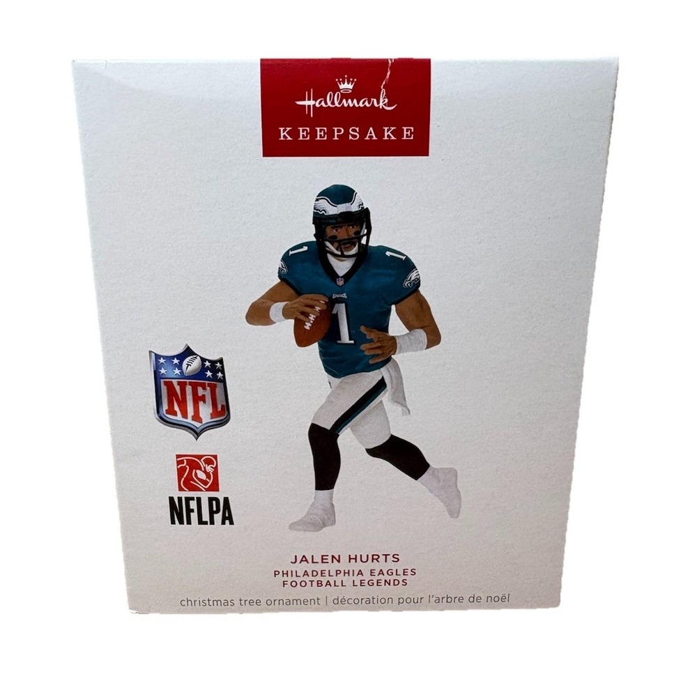 2025 Hallmark Jalen Hurts Eagles Keepsake Ornament NFL Football Legends NIB